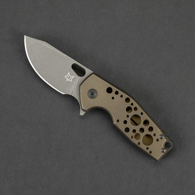 Knife - Fox Knives Vox Suru - Bronze Titanium W/ Holes, Blackened Hardware, Acid Etched Blade (Exclusive)