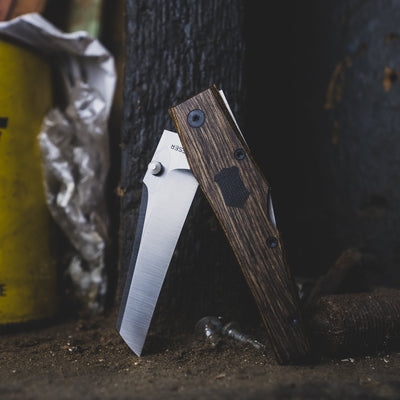 Knife - Jared Oeser COATL Thumbstud Lockback - Westinghouse Wood & Carboquartz  (Custom)