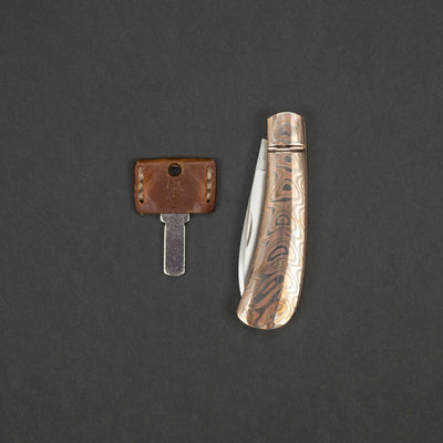 Knife - Jeffery Mitchell Spear Point - Copper Bronze & Zirconium Mokuti (Custom)