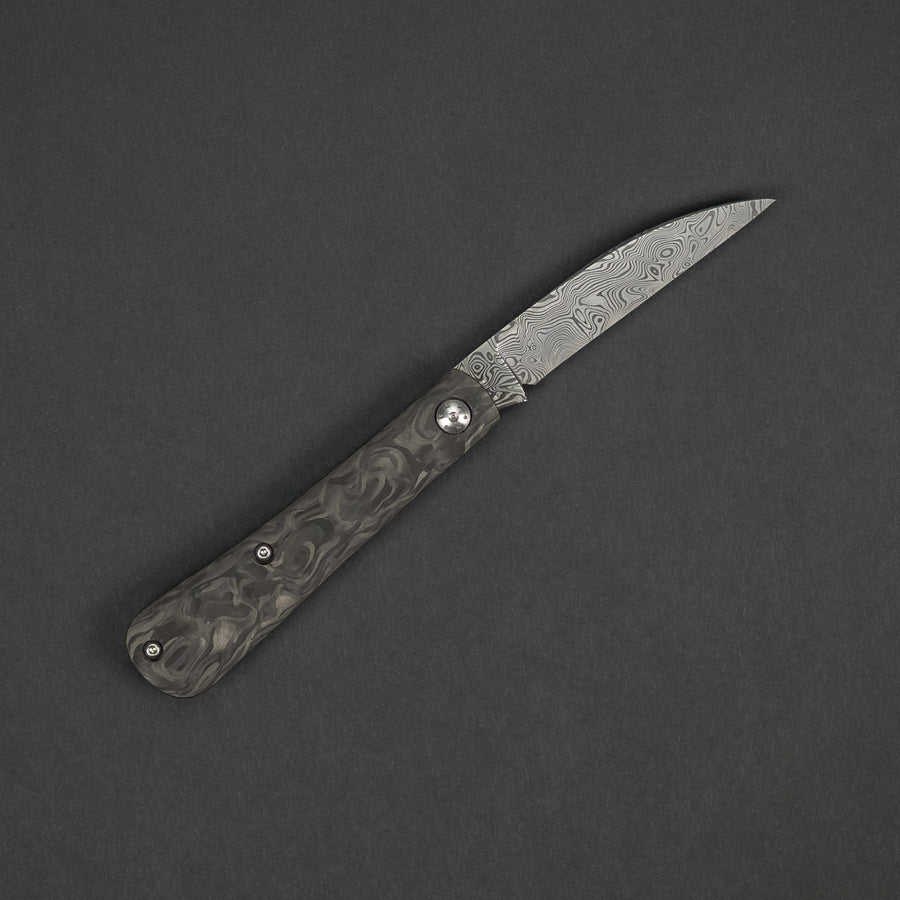 Knife - Jeffery Mitchell Swayback - Marbled Carbon Fiber (Custom)