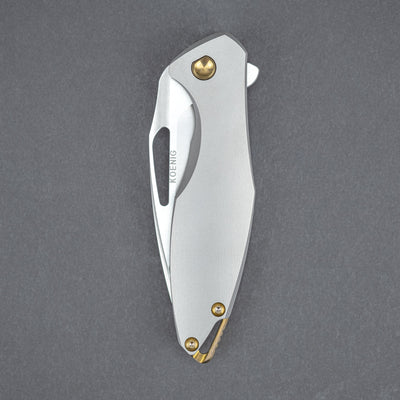 Knife - Koenig Arius - Standard W/ Stonewashed Blade, Satin Flats & Bronze Ti