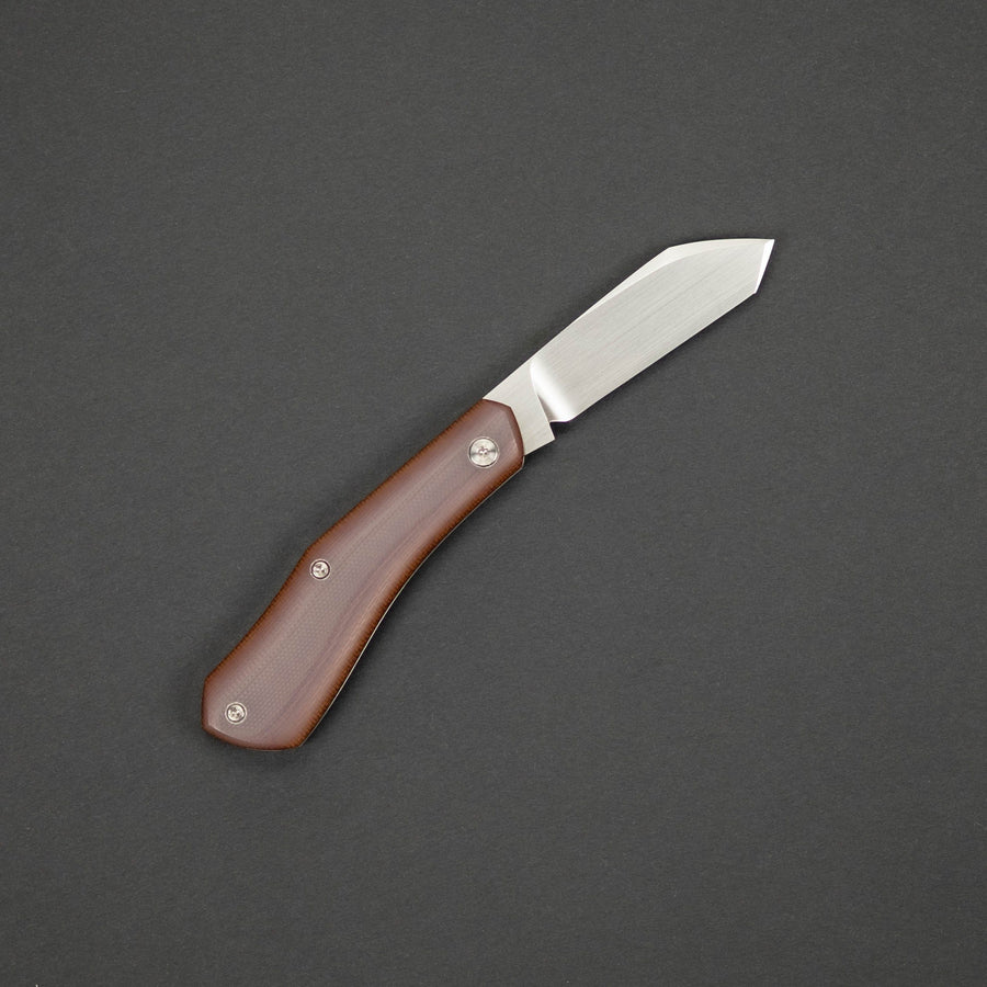 Knife - Pre-Owned: Jared Oeser Hellhound - Jade G10 Over Natural Micarta (Custom)