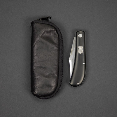 Knife - Pre-Owned: Jared Oeser Lanny's Clip - Black Paper Micarta W/ Meteorite Shield (Custom)