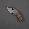 Knife - Pre-Owned: Koch Tools Wasp Friction Folder - Burlap Micarta (Custom)