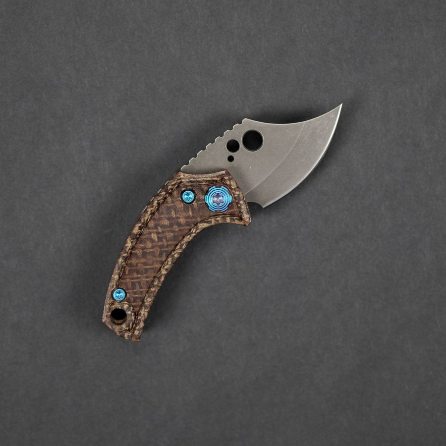 Knife - Pre-Owned: Koch Tools Wasp Friction Folder - Burlap Micarta (Custom)