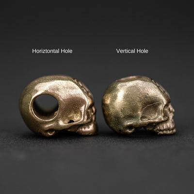 Lanyard Bead - Carpe Diem EDC Tempus Fugit Skull Bead - Bronze