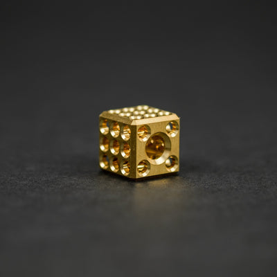 Lanyard Bead - Modusworks Swiss Cube Bead - Brass