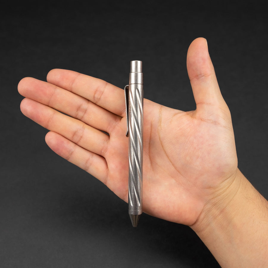 Pen - Pre-Owned: Nottingham Tactical: TiClicker Pen - Titanium W/ Spiral Flutes